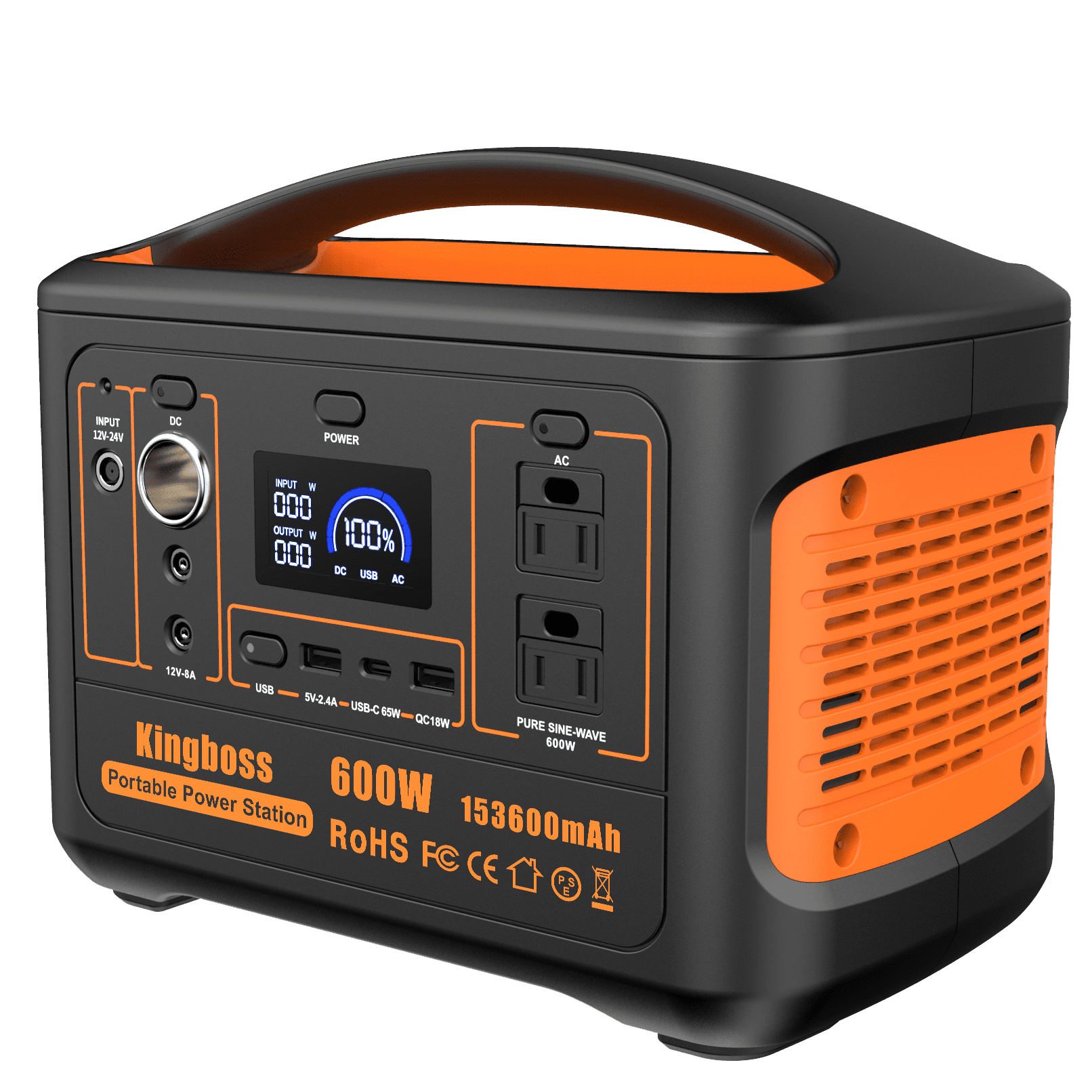 600W Portable Power Station 568Wh 153600mAh Solar Generator Backup Power With AC/DC/ PD 65W Type-c/QC3.0/Wireless Charger /Flashlight; CPAP Battery P 600W Portable Power Station 568Wh 153600mAh Solar Generator Backup Power With AC/DC/ PD 65W Type-c/QC3.0/Wireless Charger /Flashlight; CPAP Battery P