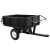 Heavy Duty Lawn Mower Trailer Steel Dump Truck, 661.4 Lbs Load, Garden Utility Trailer with Removable Sidewalls for Transporting Soil, Peat