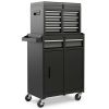 2-in-1 Rolling Tool Chest with 5 Sliding Lockable Drawers